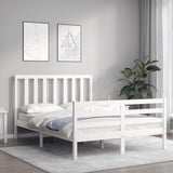 Bed Frame without Mattress White 140x200 cm Solid Wood Pine 3193792
