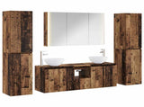 Bathroom Furniture Set 6 pcs Old Wood Engineered Wood and Glass 3407221