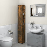 Bathroom Cabinet Smoked Oak 25x26.5x170 cm Engineered Wood 815960