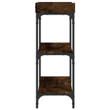 Console Table with Shelves Smoked Oak 100x30x80 cm 837809