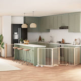 Dog Gate with Door Foldable 12 Panels 960 cm Poplar Wood 3155560