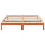 ZNTS Bed Frame without Mattress Wax Brown 160x200 cm Solid Wood Pine 859219