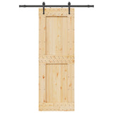 Sliding Door NARVIK Natural and Black 80 x 210 cm 3445336