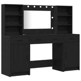 Dressing Table Set with Drawer 3 pcs Black Oak Engineered Wood 3334282