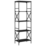 Bookcase 5-Tier Black 59x35x171 cm Engineered Wood 837622