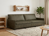 3 Seater Sofa Army Green 190 x 81 x 82 cm Faux Suede Fabric 42041002