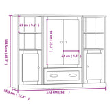 Highboards 3 pcs Grey Sonoma Engineered Wood 3185325