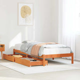 Bed Frame without Mattress Wax Brown 100x200 cm Solid Wood Pine 3301452