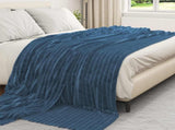 Throw Blankets 6 pcs Navy Blue 240 x 220 cm Fleece 42016883