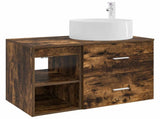 Bathroom Furniture Set 2 pcs Smoked Oak Engineered Wood 3403932