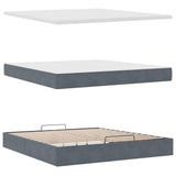 Ottoman Bed with Mattresses Dark Grey 160x200cm Velvet 3313482
