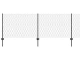 Chain Link Fence with Post 25 x 1 m PVC-Coated Steel 3336276
