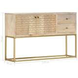 ZNTS Sideboard Gold 120x30x75 cm Solid Mango Wood 286500