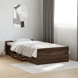 Bed Frame Brown oak Engineered wood Small Single Bed Frame 3280355