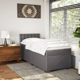 Box Spring Bed with Mattress Grey 90x190 cm Faux Leather 3286102