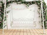Swing Bench Steel 109 x 75 x 59 cm Antique White 42038691
