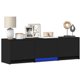 TV Cabinet with LED Black 140 x 34 x 40 cm Engineered Wood 3418706