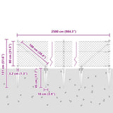 Welded Wire Fence with Spikes 25 x 0.8 m 3351220