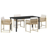 Garden Dining Set 5 pcs Beige Poly Rattan 3380759
