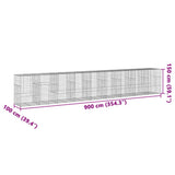 Gabion Basket with Cover 900x100x150 cm Galvanised Iron 3295221