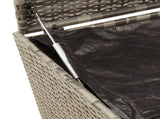 Garden Storage Box with Wheels Grey 283L Poly Rattan 365318