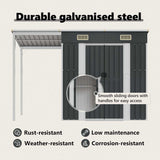 Garden Shed with Extended Roof Anthracite 277x107x181 cm Steel 364526
