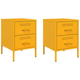 Bedside Cabinets 2 pcs Mustard Yellow 36x39x50.5 cm Steel 842929