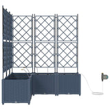 Garden Planter 3 pcs Grey 80 x 80 x 143 cm Plastic 42002864