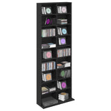 CD Cabinet Black Oak 65 x 23.5 x 175 cm Engineered Wood 8012659