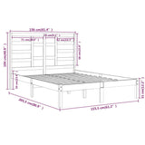 Bed Frame without Mattress Solid Wood 150x200 cm King Size King Size 3105800