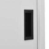 Office Cabinet with Sliding Door Light Grey 90x40x180 cm Steel 335963
