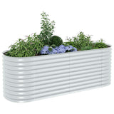 Garden Raised Bed 240x80x81 cm Galvanised Steel Silver 45513