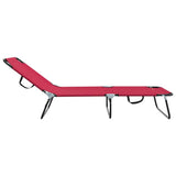 Folding Sun Lounger Folding Red 188 x 57 x 86.5 cm Polyester 42003142