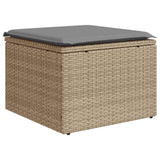 2 Piece Garden Sofa Set with Cushions Beige Poly Rattan Acacia 3328662