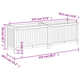 Garden Planter with Liner 153x38.5x50 cm Solid Wood Acacia 366442