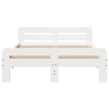 Bed Frame without Mattress White 200x200 cm Solid Wood Pine 855461