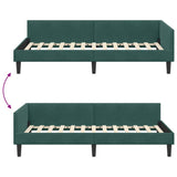 Corner Bed Frame Dark Green 90 cm x 200 cm Velvet 42016156
