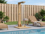 Outdoor Shower 210.5 cm Solid Acacia Wood and Stainless Steel 903123
