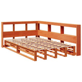 Bookcase Bed without Mattress Wax Brown 120x200cm Solid Wood Pine 3324504