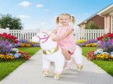 Kids Rocking Horse, Plush Walking Horse with Wheels, Ride On Unicorn Toy for Ages 3-5 Years Old, T3398P422160