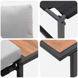 Garden Sofa Set 2 pcs Light grey Steel 42004141