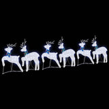 LED Reindeers 6 pcs White Fabric 3385898