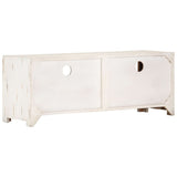 TV Cabinet Solid Wood Acacia 110x30x40 cm White 337849