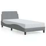 Bed Frame "Dover" Light Grey 90x190 cm Single Fabric 373317