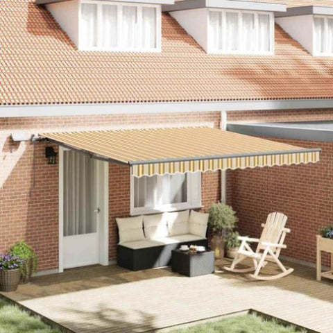 Retractable Awning Manual Multicolour 400 x 350 cm Fabric 3330772