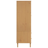 Wardrobe SENJA Rattan Look Brown 90x55x175 cm Solid Wood Pine 358034