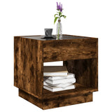 Coffee Table with Infinity LED Smoked Oak 50x50x50 cm 847655