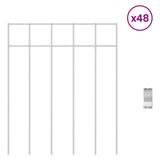 Garden Fence Panel 48 pcs Galvanised Steel Silver 42042945