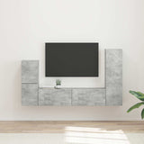 TV Cabinet Set Wall-mounted 4 pcs Concrete Grey Engineered Wood 3409027