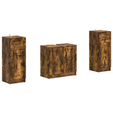 2 Piece Bathroom Cabinet Set UTRECHT Smoked Oak Engineered Wood 3418058